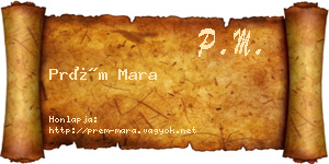 Prém Mara névjegykártya